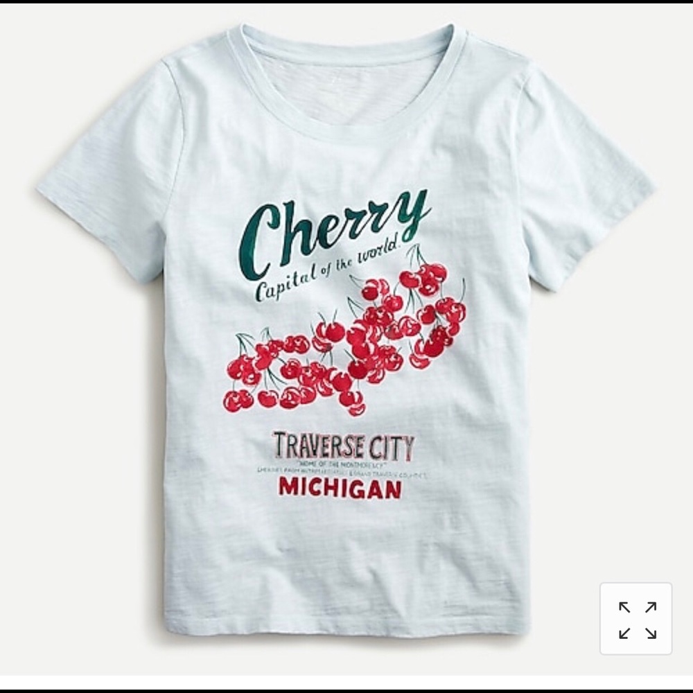 J Crew “Michigan Cherries” supima cotton t-shirt